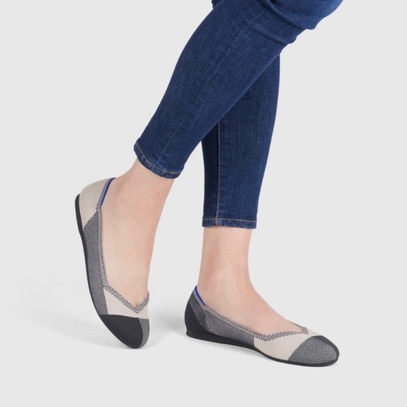 Rothy's Women's The Captoe Flat, Black / White Colorblock (Sz 8) - Picture 11 of 11